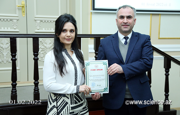 Young Scientist of the Institute of Biophysics of ANAS was awarded an Honorary Diploma